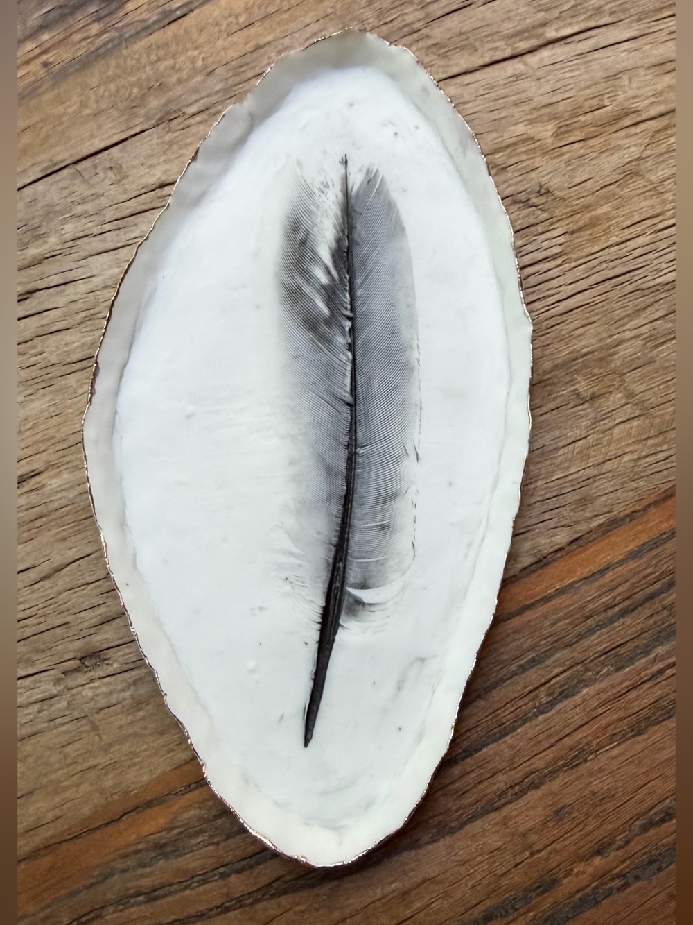 Porcelain Feather Dish